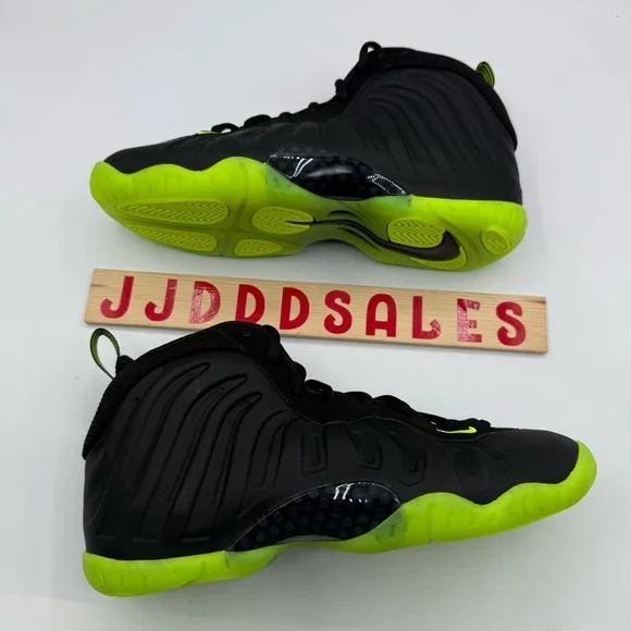Nike Little Posite One Foamposite Black Volt GS Shoes HF0977-001 Sizes NEW